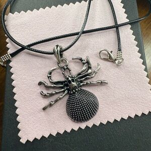 Silver Spider Pendant Necklace